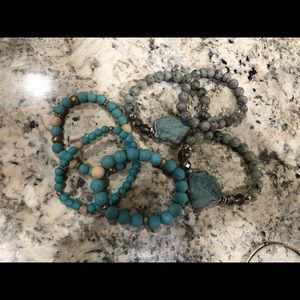 Turquoise stretchy bracelet bundle